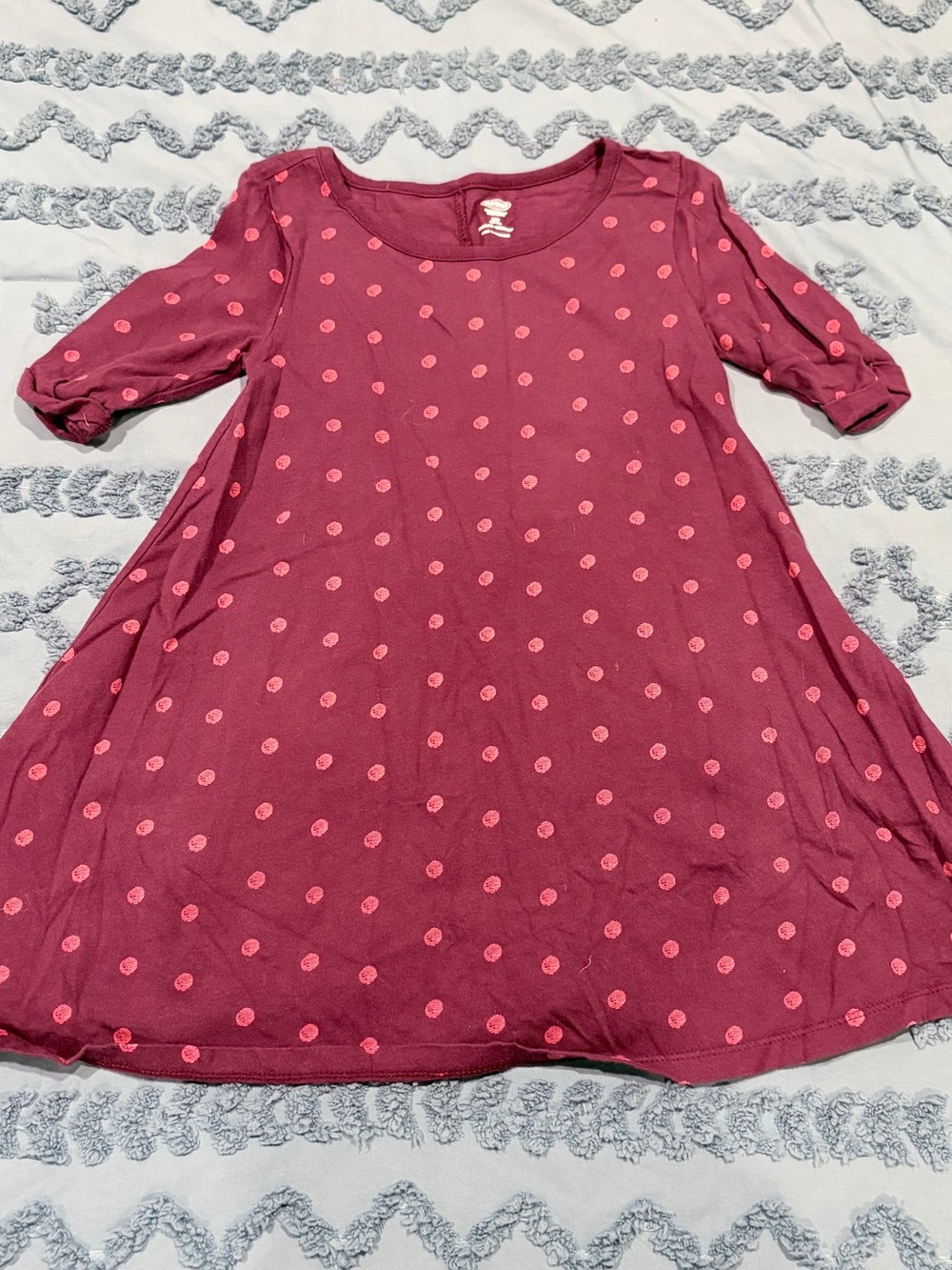 Old Navy Raspberry Dress with Light Pink Polka Dots